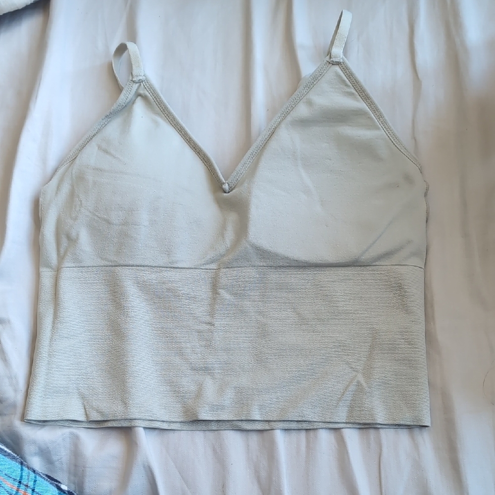 Urban Planet Cream Longline Bra with Adjustable Straps